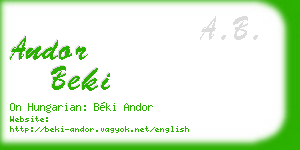 andor beki business card